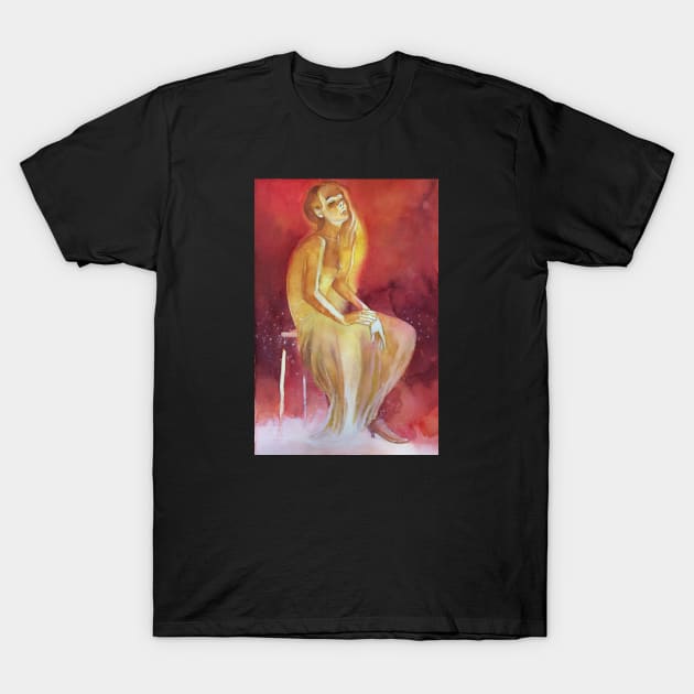 Sitting girl T-Shirt by Andreuccetti Art